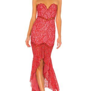 NEW NWT Lovers + Friends Keva Gown in Red & Pink